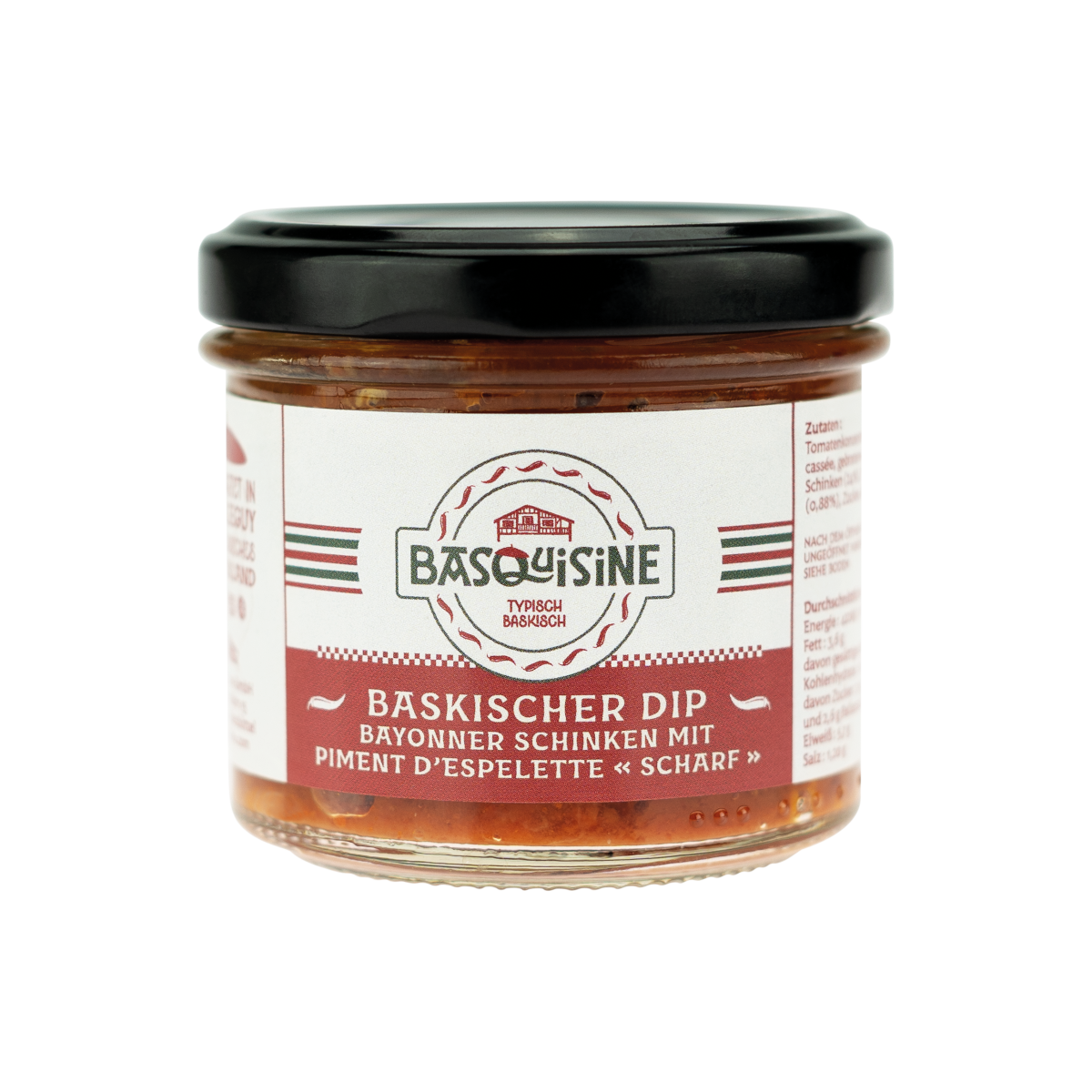 Baskischer Dip – Bayonner Schinken mit Piment d’Espelette „scharf“ 100g Glas