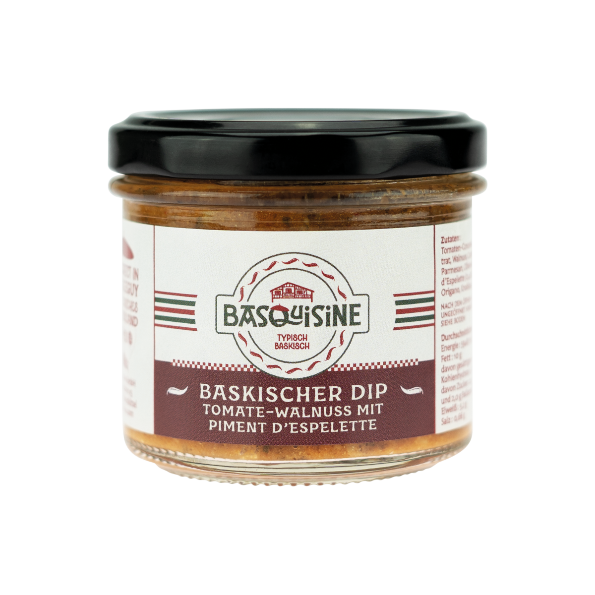 Baskischer Dip – Tomate-Walnuss mit Piment d’Espelette 100g Glas